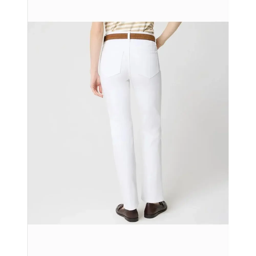 J Crew Mid Rise Straight Jeans 33 White NWT All Day Stretch Denim CQ504
